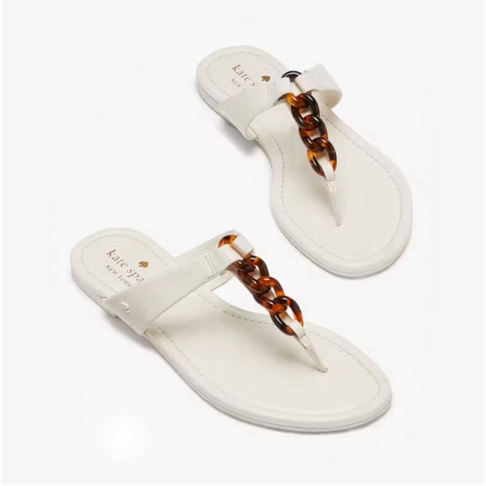 ♠️Kate Spade Irene T-Strap Sandals, Meringue White NIB Size 6